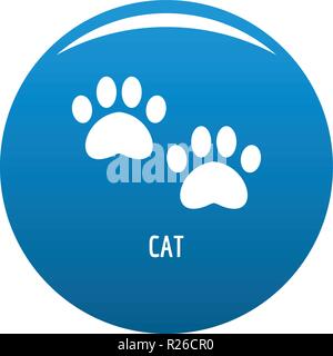 Étape Cat cercle bleu vecteur icône isolé sur fond blanc Illustration de Vecteur
