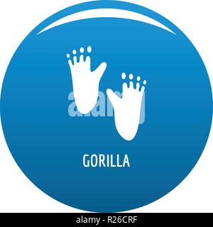 Icône de l'étape Gorilla vector cercle bleu isolé sur fond blanc Illustration de Vecteur