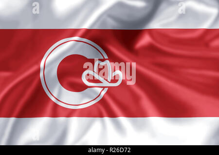 Calgary Alberta forme et libre d'un drapeau l'illustration. Parfait pour les fins de l'arrière-plan ou de texture. Banque D'Images
