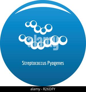 Streptococcus pyogenes vecteur icône cercle bleu isolé sur fond blanc Illustration de Vecteur