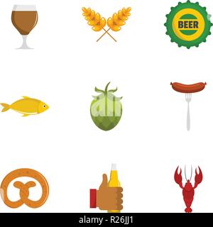 Snack-Beer icons set. télévision ensemble de la bière 9 snack-vector icons for web isolé sur fond blanc Illustration de Vecteur