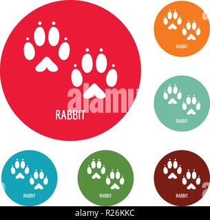 L'étape de lapin cercle icônes vecteur isolé sur fond blanc Illustration de Vecteur