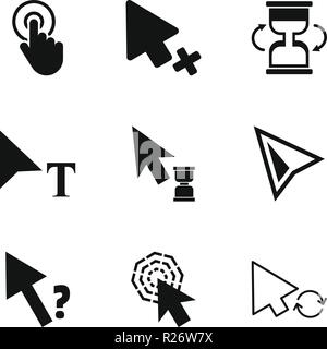Appuyant sur icons set. Simple jeu d'appuyer sur 9 icônes vectorielles pour le web isolé sur fond blanc Illustration de Vecteur