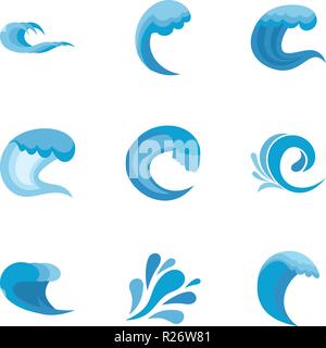 Long Wave icons set. Télévision Ensemble de 9 longues ondes vector icons for web isolé sur fond blanc Illustration de Vecteur