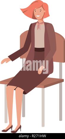 Businesswoman sitting in chair caractère avatar Illustration de Vecteur