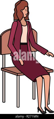 Businesswoman sitting in chair caractère avatar Illustration de Vecteur