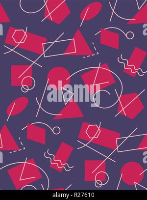 Résumé motif transparent avec diverses formes géométriques et des lignes Illustration de Vecteur