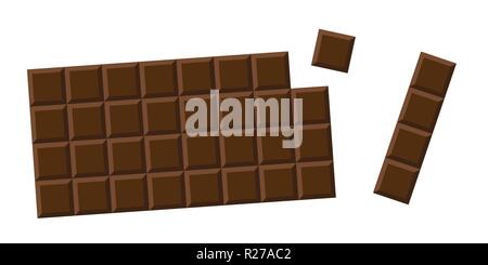 Barre de chocolat lait entier pièces choco10 EPS vector illustration Illustration de Vecteur