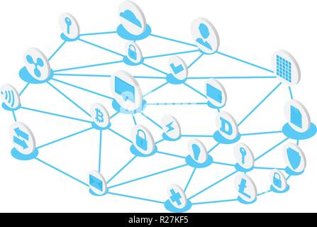 L'icône Réseau. Illustration isométrique de l'icône vecteur du réseau pour le web Illustration de Vecteur