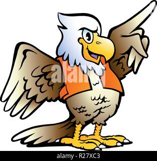 Vector illustration dessinée à la main d'un aigle de pointage Illustration de Vecteur