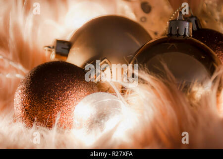 Ensemble macro des ornements de Noël en forme de bolad en différentes couleurs Banque D'Images