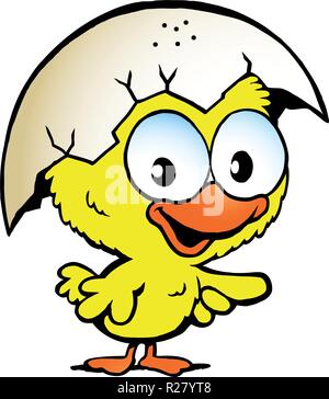 Vector illustration dessinée à la main d'un cute baby chicken Illustration de Vecteur