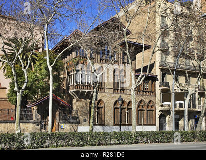 Casa Golferichs sur Gran Via de les Corts Catalanes, à Barcelone. Espagne Banque D'Images