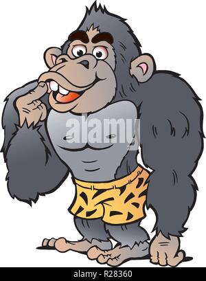 Cartoon Vector illustration of a strong Gorilla Illustration de Vecteur