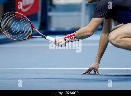 Londres, Royaume-Uni. 17 novembre 2018, O2 Arena, London, England ; Nitto ATP Tennis finale ; une vue rapprochée de Jamie Murray (GBR) avec une bande de poignet Union Jack : Action Crédit Plus Sport Images/Alamy Live News Crédit : Action Plus de Sports/Alamy Live News Banque D'Images