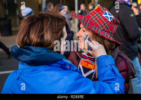 Le stade de Murrayfield, Edinburgh, UK. 17 novembre, 2018. Rugby Union, série internationale d'automne, l'Ecosse contre l'Afrique du Sud ; Une Ecosse fans a son visage peint : Action Crédit Plus Sport/Alamy Live News Banque D'Images