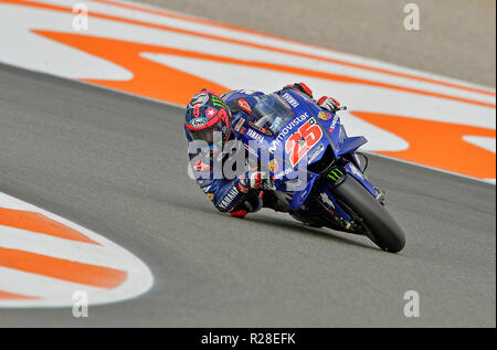 Cheste, Espagne.17 Novembre 2018, Maverick Viñales,motogp rider,,de movistar team Yamaha, en se qualifiant pour la pole position pour la Comunitat Valenciana GP.Enfin il a obtenu la pole Crédit : rosdemora/Alamy Live News Banque D'Images