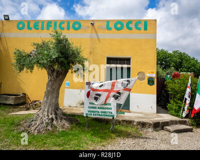 SARDAIGNE, ITALIE - 22 MAI 2018 : Moulin à huile d'olive et musée à Dolianova Banque D'Images