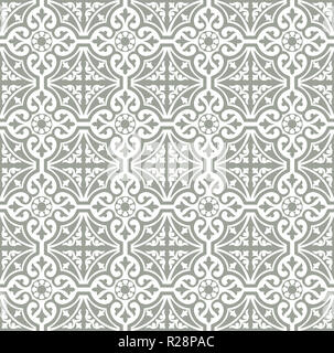 Floral motif carreaux style portugais, habituellement utilisé en 600x600 en Espagne, au Portugal et dans d'autres pays méditerranéens Banque D'Images