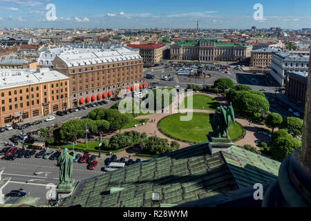 Saint Petersburg, Russie. La vue depuis la cathédrale Saint Isaac balcon. Banque D'Images