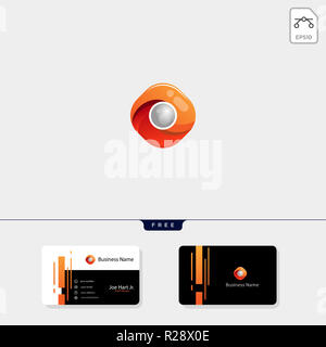 La photographie créative hexagonale,modèle logo vector illustration, obtenez gratuitement un modèle de conception de carte de visite Banque D'Images