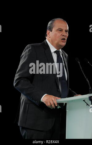 Jean-Christophe Cambadelis, Premier Secrétaire du Parti socialiste français, parle de l'engagement à l'Universitie, Lyon, France Banque D'Images