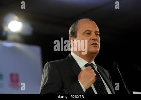 Jean-Christophe Cambadelis, Premier Secrétaire du Parti socialiste français, parle de l'engagement à l'Universitie, Lyon, France Banque D'Images