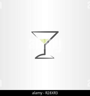 Verre à cocktail symbole icône logo Illustration de Vecteur
