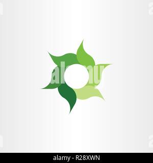 Feuilles vert eco logo cercle de l'élément symbole Illustration de Vecteur