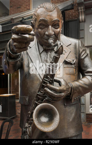 Big Joe Burrell sculpture Burlington Vermont Banque D'Images