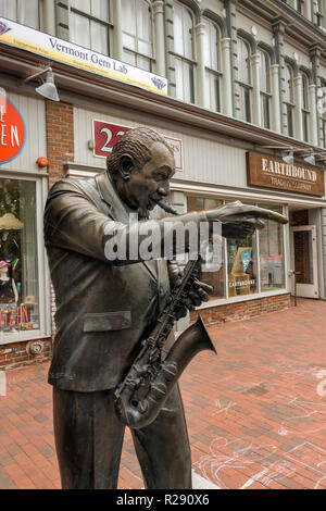 Big Joe Burrell sculpture Burlington Vermont Banque D'Images