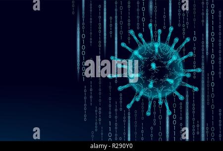 3D soft Virus internet security. La sécurité des données personnelles réseau informatique logiciels logiciels antivirus. Le code du programme d'alerte hacker cyber crime vector illustration Illustration de Vecteur