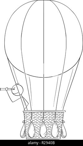 Caricature de l'homme d'affaires ou à l'air chaud Ballon à par Spyglass Illustration de Vecteur