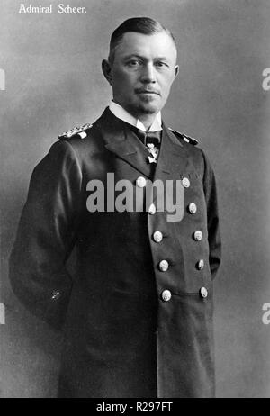 REINHARD SCHEER (1863-1928) Amiral de la Marine impériale allemande de 1915 Banque D'Images