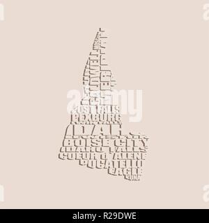 Nuage de mots Plan de Idaho State Illustration de Vecteur