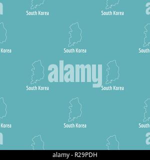 La Corée du Sud la carte fine ligne. Simple illustration de Corée du Sud map vector isolé sur fond blanc Illustration de Vecteur