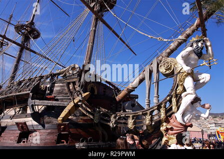 Roman Polanski's 'Pirates Des Caraïbes' galleon, Gênes, Italie Banque D'Images