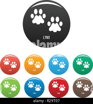 Icône de l'étape de lynx. Simple illustration de l'étape lynx vector icons set color isolated on white Illustration de Vecteur