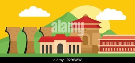 Capitale de Taiwan banner horizontal. Télévision illustration de vector capital de Taiwan pour l'horizontale bannière web design Illustration de Vecteur