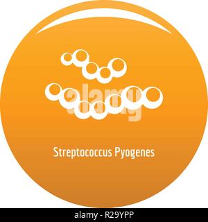 L'icône de Streptococcus pyogenes. Simple illustration de Streptococcus pyogenes icône vecteur pour tout modèle orange Illustration de Vecteur