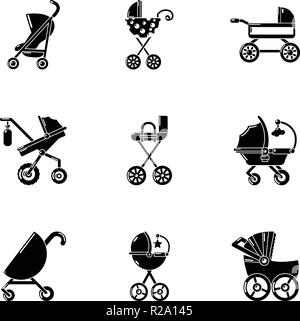 La PRAM icons set, le style simple Illustration de Vecteur