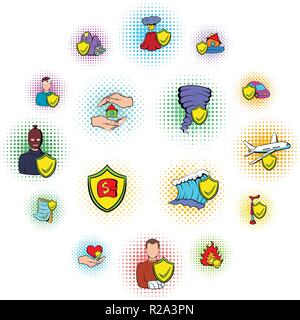 D'Avion icons set dans un style pop-art isolated on white Illustration de Vecteur