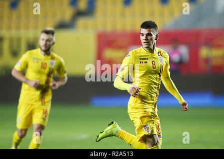 PLOIESTI, ROUMANIE - Samedi 17 Novembre 2018 - joueur de football roumain Ianis Hagi, fils de célèbre Gheorghe Hagi, joue contre la Lituanie sur un NAT de l'UEFA Banque D'Images