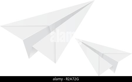 Avions en papier blanc Illustration de Vecteur