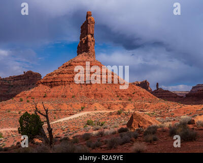 La formation, pilier de la vallée les dieux près de Bluff, Utah. Banque D'Images