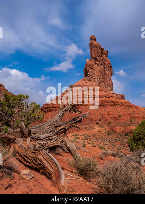 La formation, pilier de la vallée les dieux près de Bluff, Utah. Banque D'Images