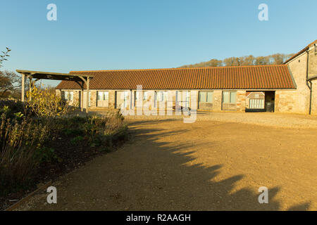 Centre de Folly Farm près de Bristol, vue d'un des domaines d'hébergement Banque D'Images