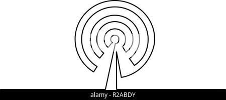 Dessin d'une ligne continue. L'icône d'antenne Wi Fi sur fond blanc. Vector illustration pour la bannière, web, élément de conception, modèle, carte postale. Illustration de Vecteur