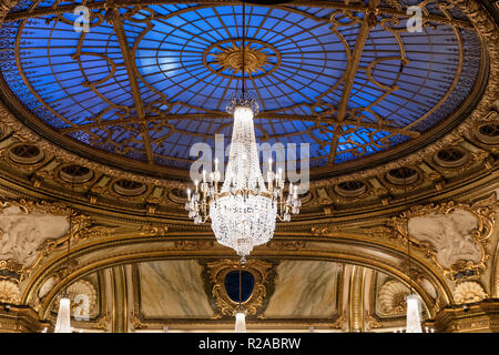 Des détails architecturaux de l'intérieur du Casino de Monte Carlo, Monaco. Banque D'Images