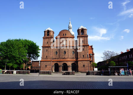 Église Nikiszowiec - zone résidentielle de 1911 Banque D'Images